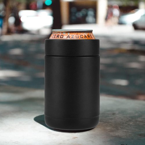 TAHOE TRAILS Stainless Steel 12oz Vacuum Insulated Can and Bottle cooler| Double Wall Can Cooler For Cans and Bottles | Copper Plated Can Chiller and Metal Cooler | Black