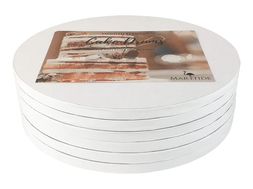 6 Inch Cake Board Drums Round, 6-Pack, White, Sturdy 1/2" Thick for Heavy Or Multi-Tiered Cakes