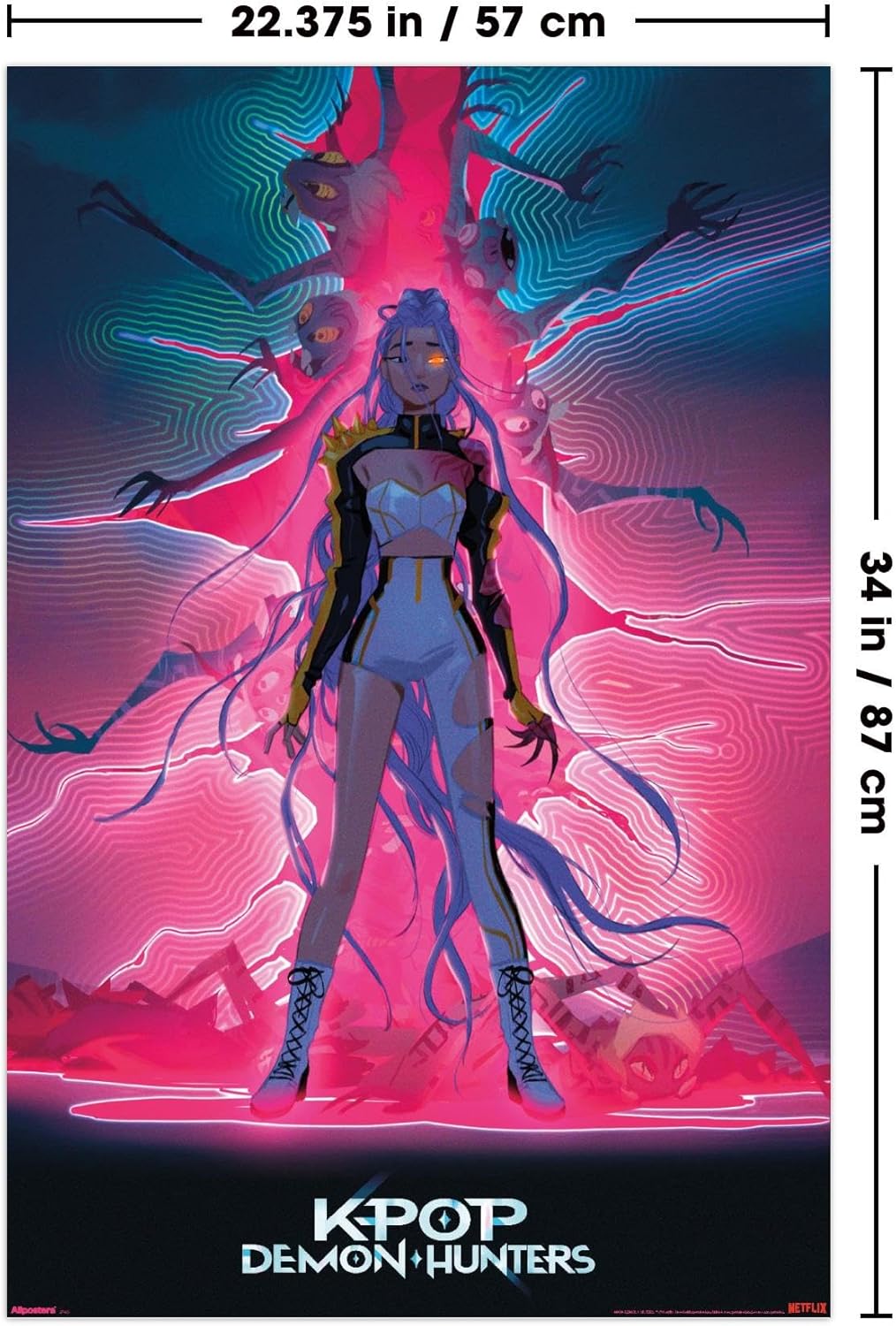 Netflix KPop Demon Hunters Wall Poster - Rumi Dimensional Rip Design, Unframed 34L x 22.4W