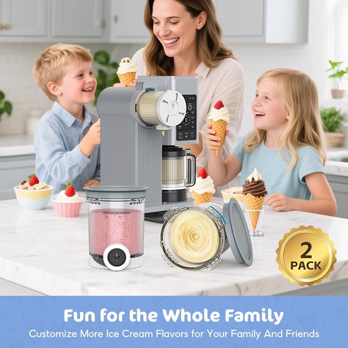 2 Pack NC700 Pints and Lids Replacement Parts, 16oz Creami Swirl Pints and Lids Container Compatible with NC700 Series Ninja Swirl Ice Cream & Soft Serve Makers