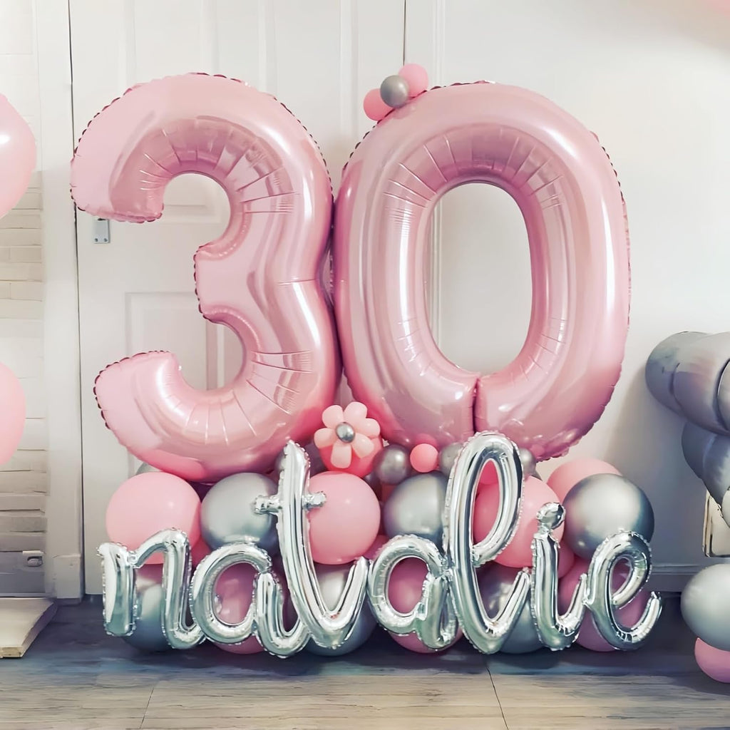 Pastel Pink Number 3 Balloon - 40 Inch Giant Pearl Light Pink Helium Foil for 3rd Birthday & Celebrations
