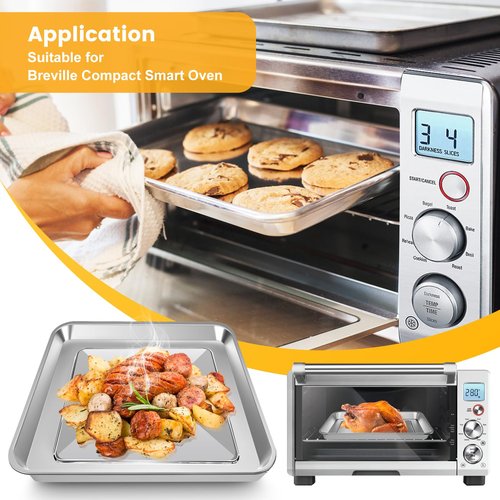 GWBSXM 12" × 12" Baking Pan for Breville BOV800XL BOV810BSS BOV845BSS BOV900BSS Smart Oven, Compatible with Ninja SP100 SP101 SP1001C SP201 Air Fry Oven