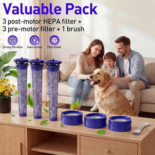 Dyson 6-Pack Vacuum Filter Replacement Kit - Compatible with V7, V8 Animal & Absolute Models