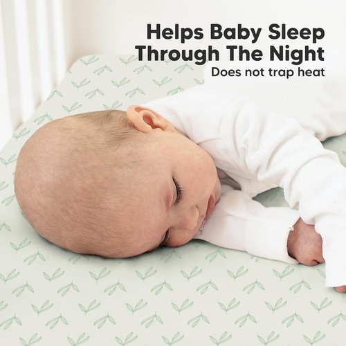 KeaBabies Organic Crib Sheets - 2-Pack Fitted Jersey Cotton for Boys & Girls | Soft, Breathable 52x28" in Fleur