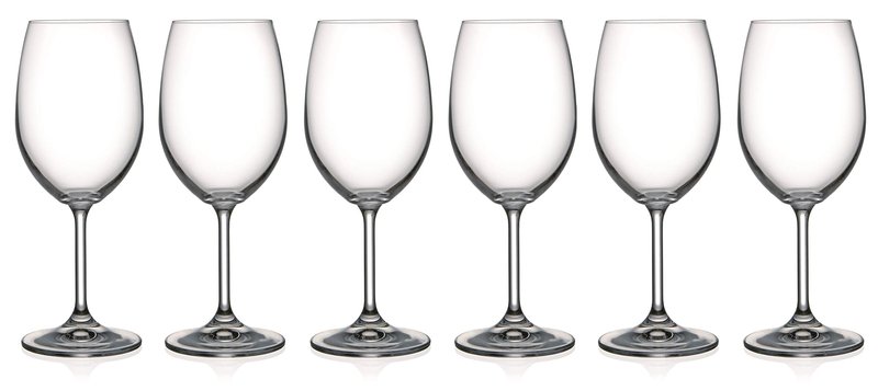 Barski Wine Glass, Water, Goblet Glasses, Clear, Crystal, Set of 6, Stemmed Glass, Made in Europe, 24 oz.