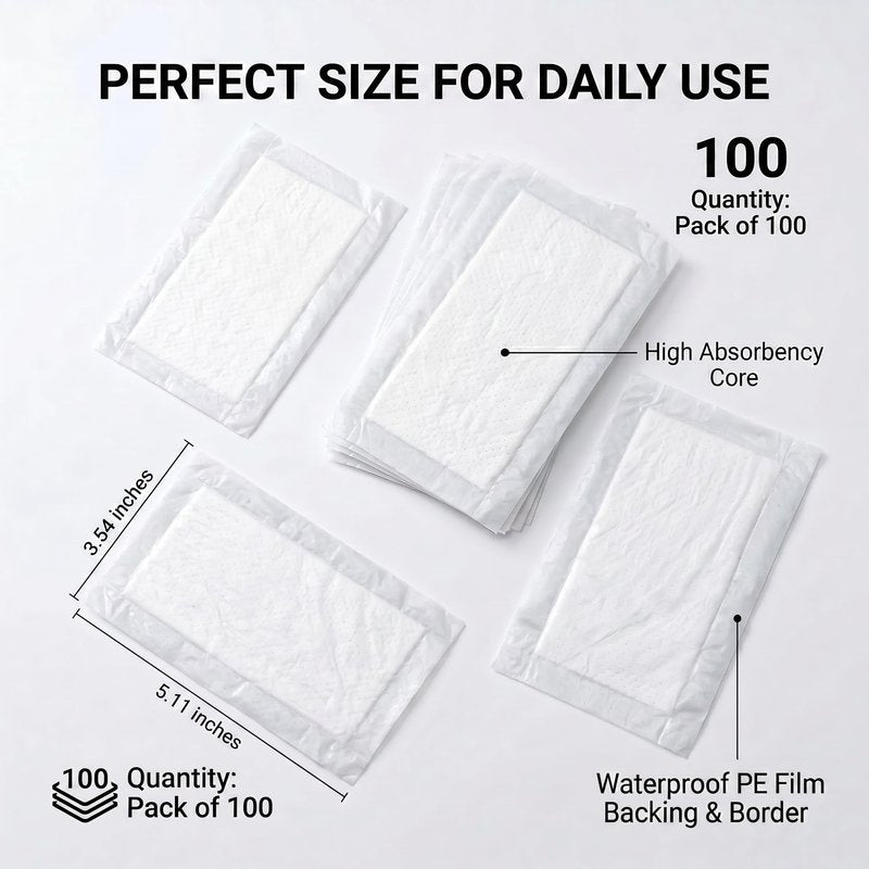 RIKICACA Meat Absorbent Pads Dri Lock 60 Grams 3.54 x 5.11-Inch White Meat Absorbant Soaking Pads for Kitchen and Shop (100Pcs, 0.35lb)