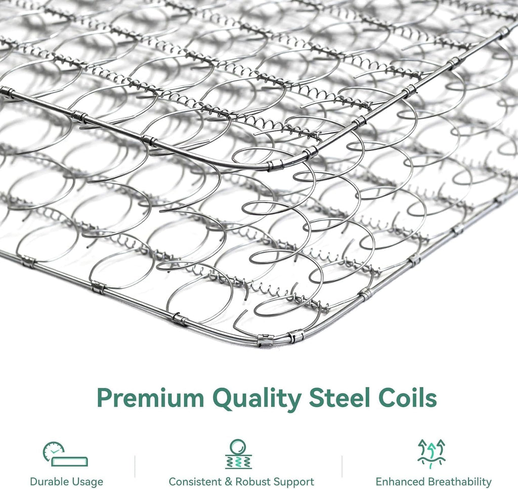 Novilla Twin Mattress - 6 Inch Medium Plush Hybrid Mattress with Smarts™ Coil for Pressure Relief | CertiPUR-US Certified