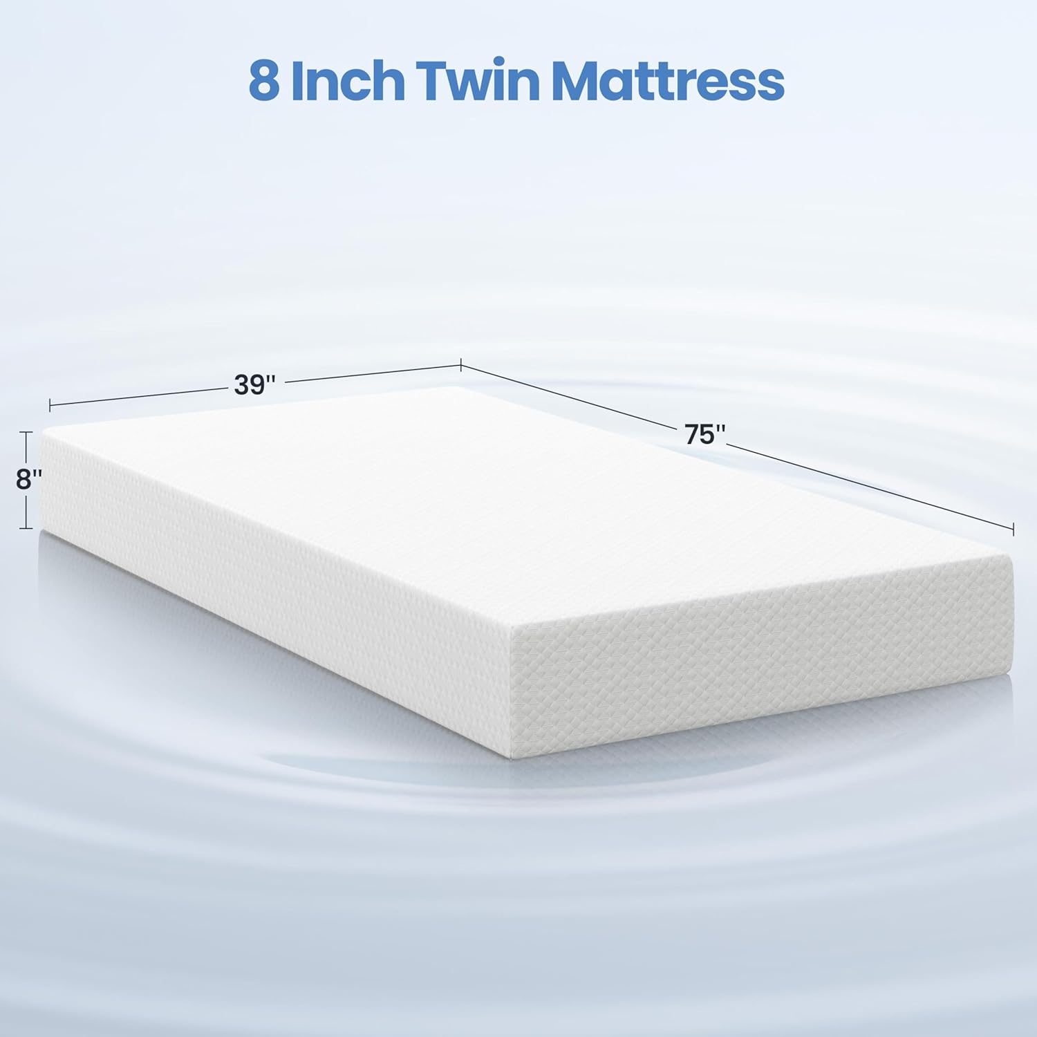 Yaheetech Twin Mattress - 8 Inch Cooling Gel Memory Foam with Green Tea - Medium Firm, CertiPUR-US Certified