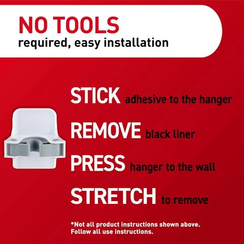 Command Broom Grippers - Damage-Free Wall Mount Mop & Broom Holder | 3 Hangers & 6 Strips, Holds Up to 4 lb