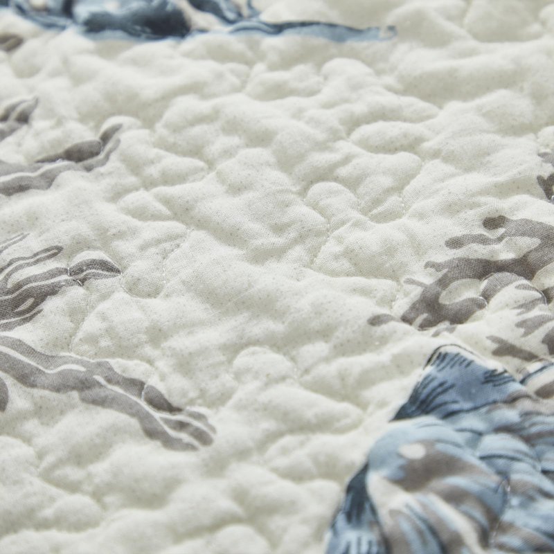 Brandream Blue Nautical Seashell Quilt Cotton Quilted Throw Blanket for Bed Couch Daybed 47 X 60 Inch Decorative Blankets