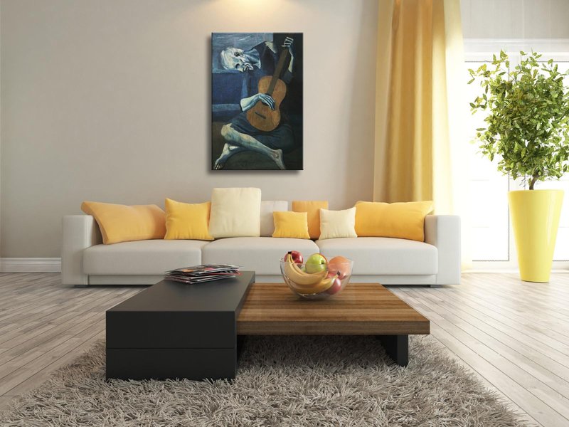 Wieco Art Large Canvas Prints The Old Guitarist by Pablo Picasso Abstract Canvas Wall Art for Wall Decor and Home Office Decorations