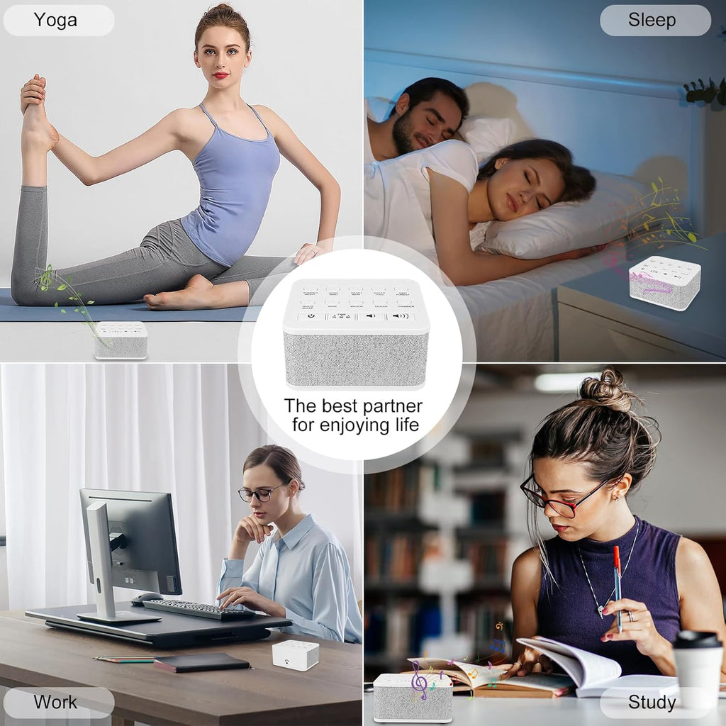 Skiennix White Noise Sound Machine - Portable Sleep Aid with 10 Soothing Sounds | Rechargeable & Timer Function