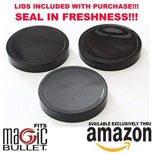 16oz Cups 6 Piece Set - 3 Replacement Cups WITH LIDS for Magic Bullet Blender LIDS INCLUDED