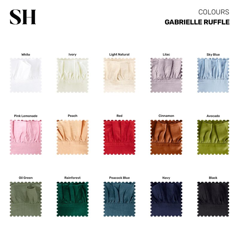 Solino Home Linen Ruffle Cloth Napkins Set of 4-100% Pure Linen Ivory Dinner Napkins 20 x 20 Inch for Spring, Summer, Mothers Day - Gabrielle Ruffle, Handcrafted and Machine Washable