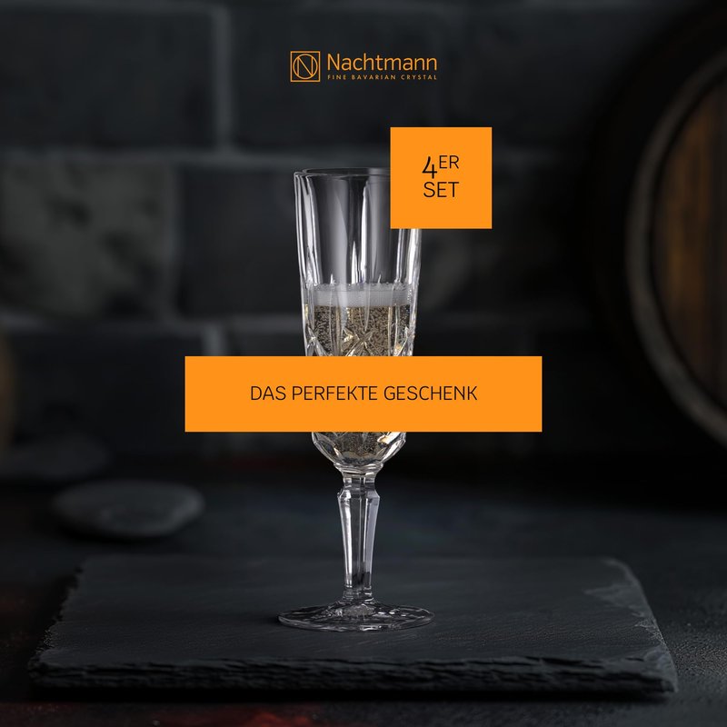 Nachtmann Spiegelau Noblesse Z109580 Champagne Glasses Set of 4 Glass Capacity Approx. ml Transparent