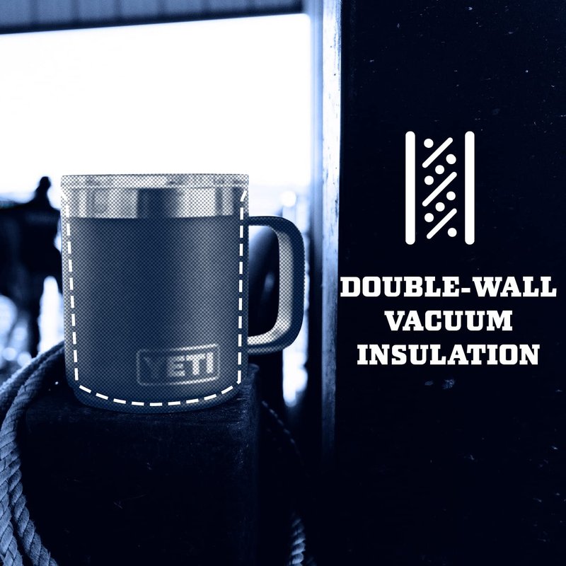 YETI Rambler 10 oz Stackable Mug, Vacuum Insulated, Stainless Steel with MagSlider Lid, Granite Gray
