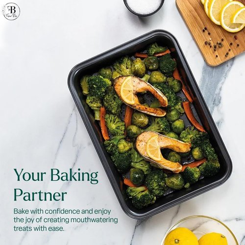 Fusion Bliss Nonstick Baking Sheets Set - 3-Piece Heavy Duty Carbon Steel Pans for Roasting & Baking