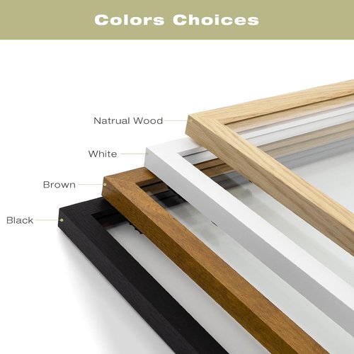 Floating Picture Frame by [Brand Name] - Solid Wood Design for Pressed Flowers | Real Glass Front - Versatile 8.5x11 or 11x14 Size (Natural Wood, 1 Pack)