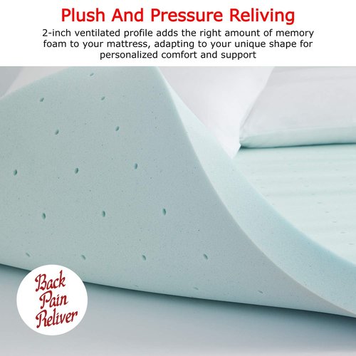 Empyrean Bedding Mattress Topper - 2 Inch Memory Foam Mattress Topper, Gel Infused Cooling Mattress Pad, Twin Size.