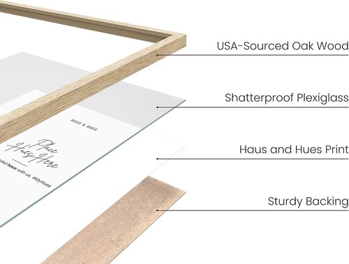 HAUS AND HUES Picture Frame - 20 x 30 Inches Beige Wood | Lightweight Natural Finish for Wall Mounting