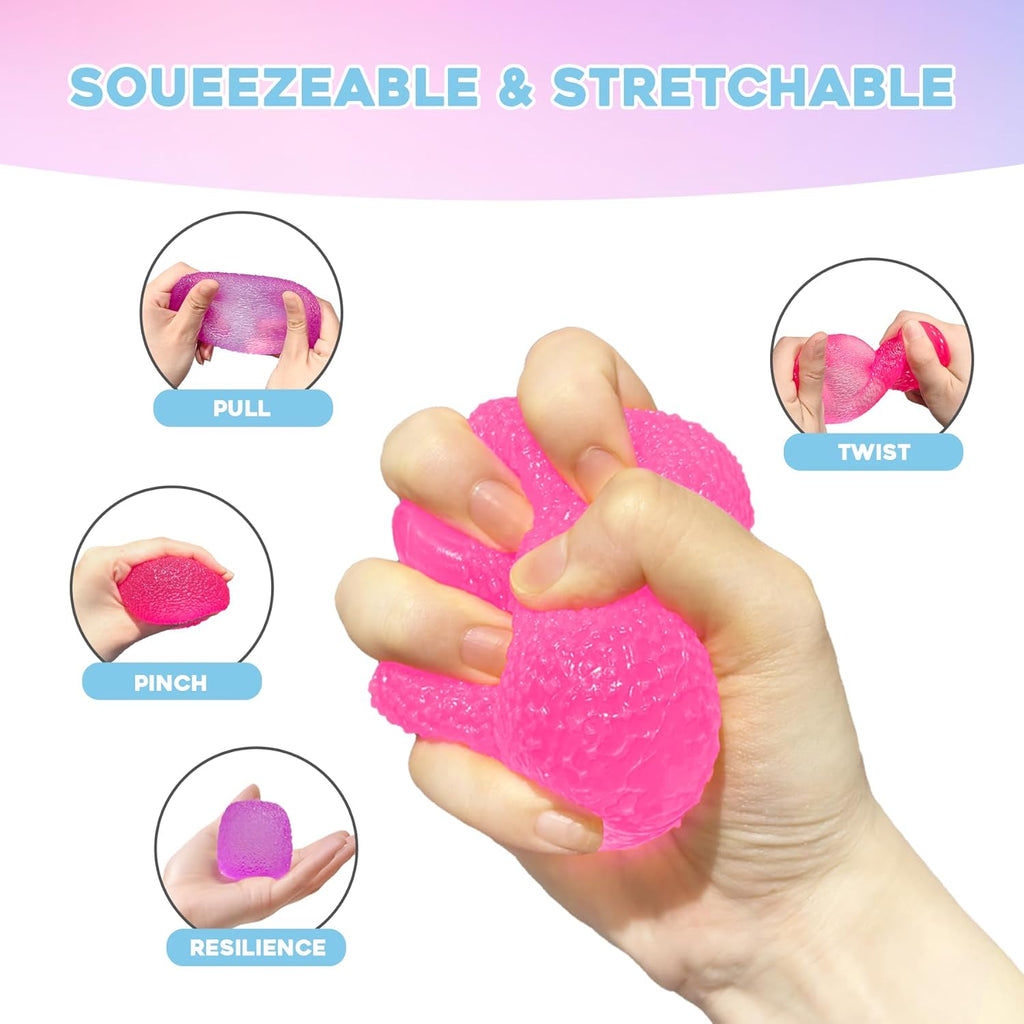 Skiennix Squishy Fidget Toy - Super Solid Squeeze Ball for Stress Relief | Pink Sensory Fun