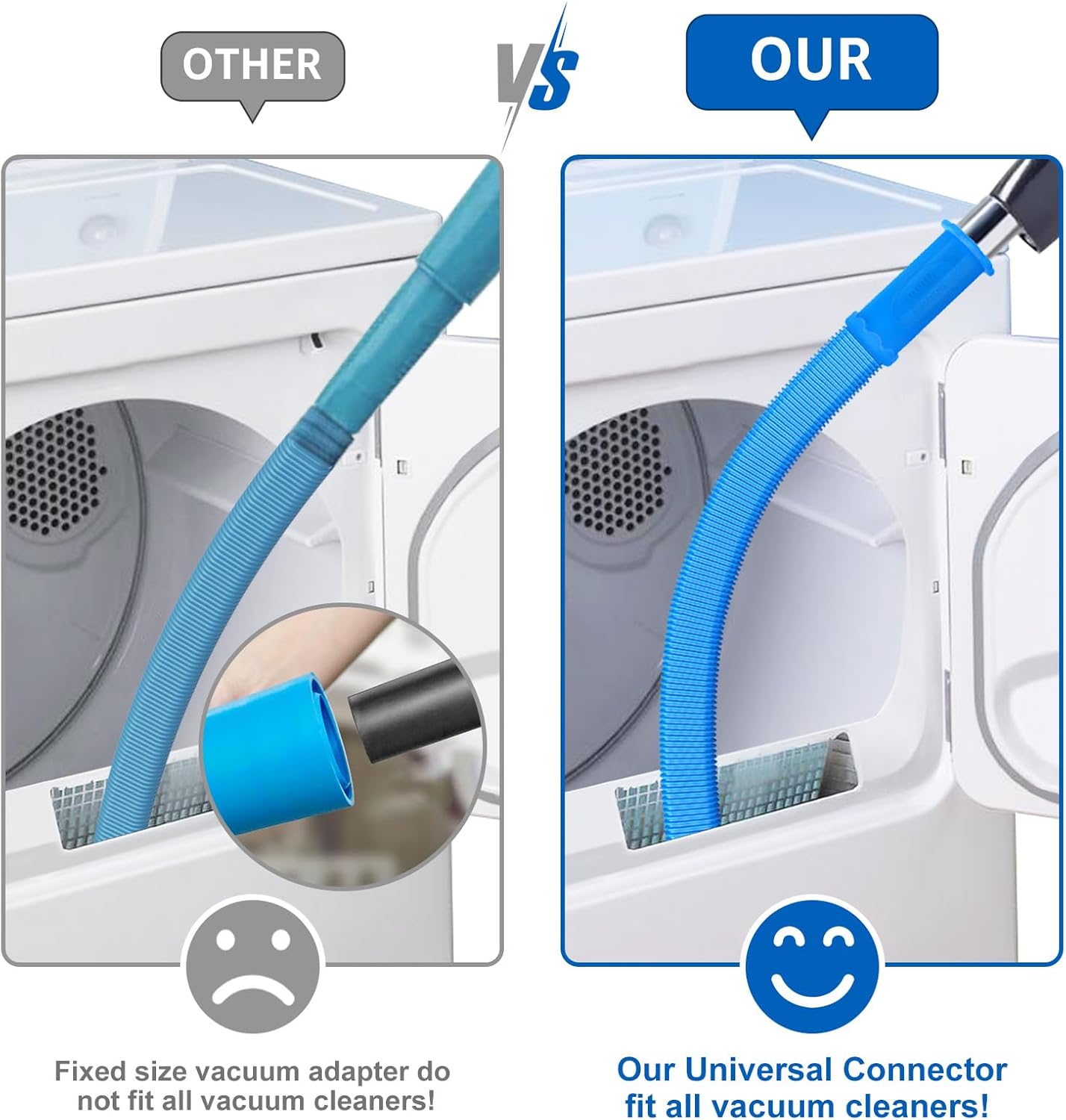 Sealegend Dryer Vent Cleaner Kit - Vacuum Hose Attachment for Quick Lint Removal | Universal Fit