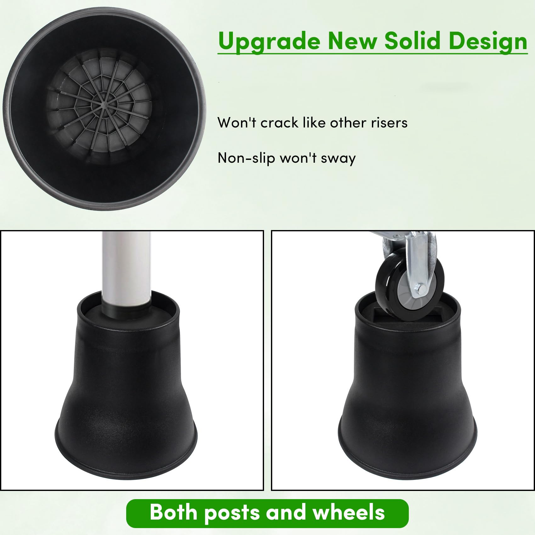 DEDU Bed Risers 6 Inch Heavy Duty 9 Pack, Furniture Risers with Caster Pads Supports Up to 6600 Lbs, Round Couch Risers for Sofas, Couch, Desk or Chair (Black)