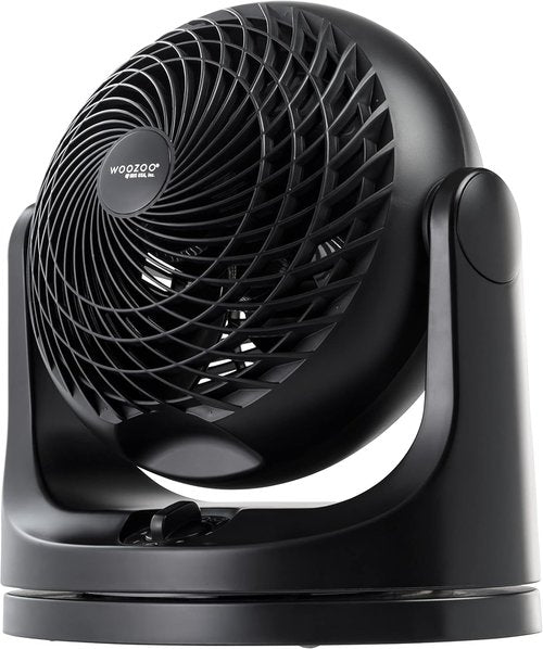 IRIS USA WOOZOO Desk Fan - Oscillating Air Circulator with 3 Speeds & 112° Tilt | Quiet 29db Motor, Black
