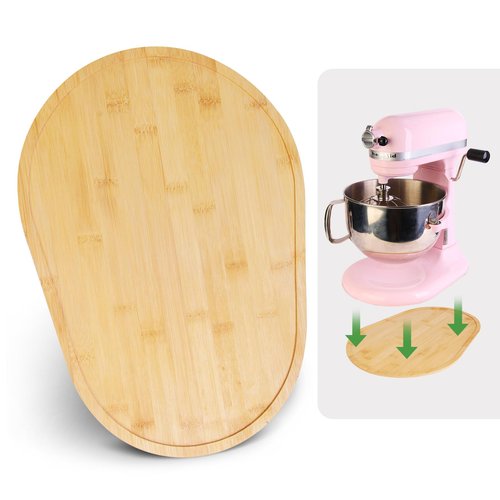 Adwrparts Food-Grade Bamboo Mixer Slider Compatible with Kitchen aid Stand Mixer Artisan Bowl Lift 5-8Qt, Countertop Storage Mover Accessories Mixer Sliding Tray Attachments