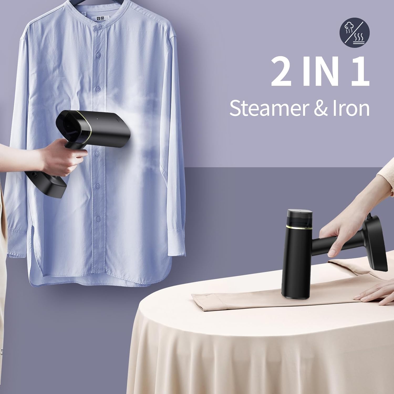 Skiennix Travel Steamer - Dual Voltage Portable Mini Clothes Steamer with European Plug Adapter | Essential for International Travel