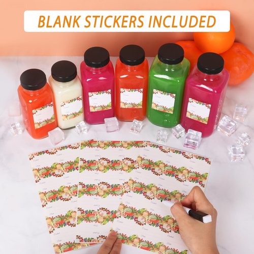 AuroTrends 12 oz Glass Bottles with Lids 6Pack, 360ml Glass Bottles for Juicing, Water, Kombucha - Portable Juicing Bottles Reusable for Juice/Coffee/Milk/Kombucha Storage