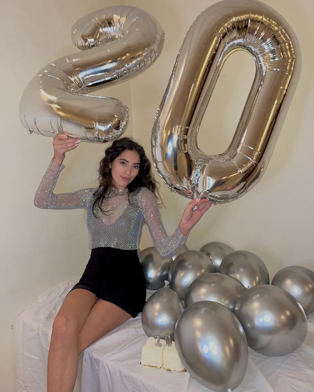 Silver Number 13 Balloon - 40 Inch Giant Foil Balloon for 13th Birthday Party Decorations