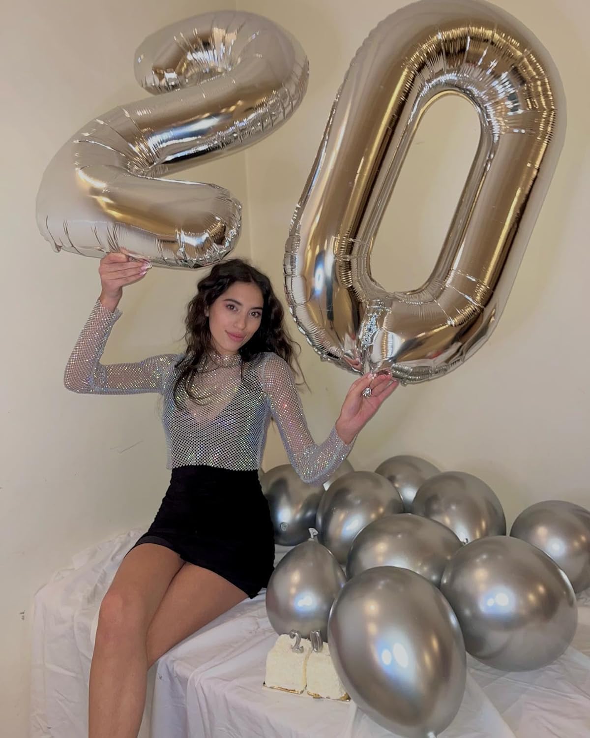 Silver Number 13 Balloon - 40 Inch Giant Foil Balloon for 13th Birthday Party Decorations