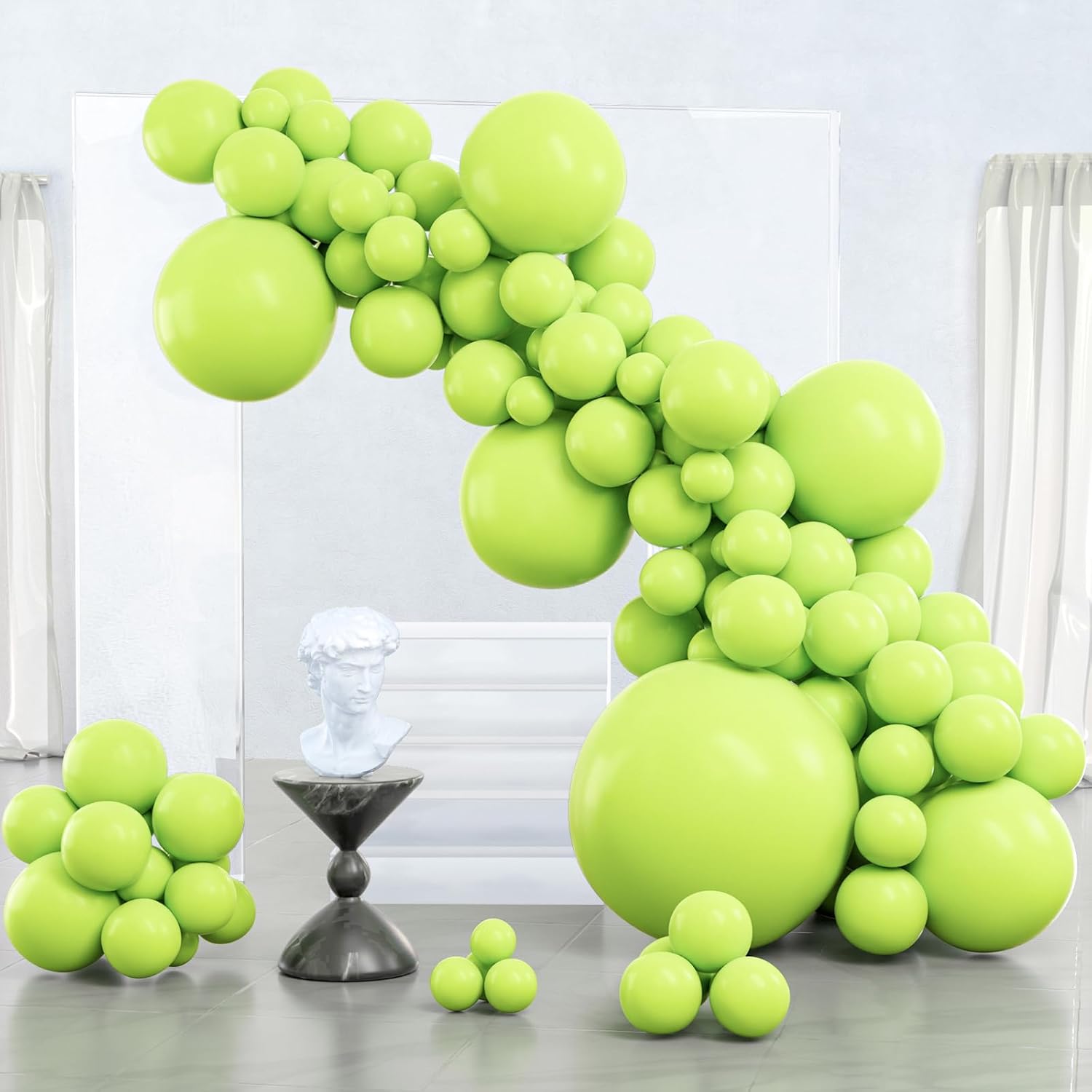 PartyWoo Lime Green Balloons - 127-Piece Latex Balloon Arch Kit for Graduation & Birthday Decor | Various Sizes 5-36 Inch