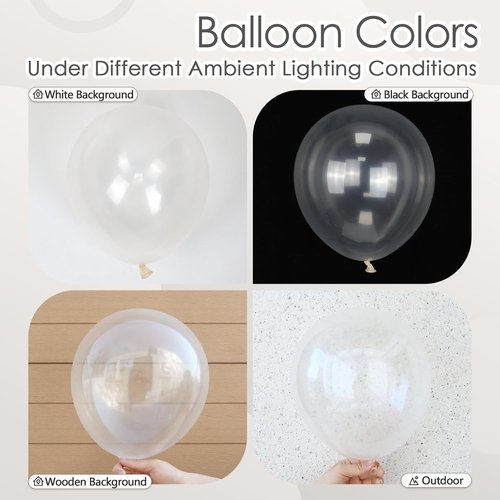 Clear Balloons | 12-Inch Transparent Latex Balloons - 50 Pack for Baby Shower, Wedding & Birthday Party Decor