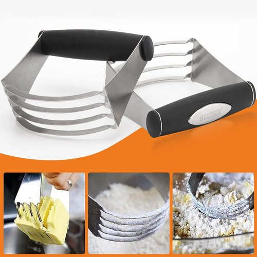 HULISEN Pastry Cutter Set - Stainless Steel Dough Blender & Biscuit Cutter - 4-Piece Baking Tools