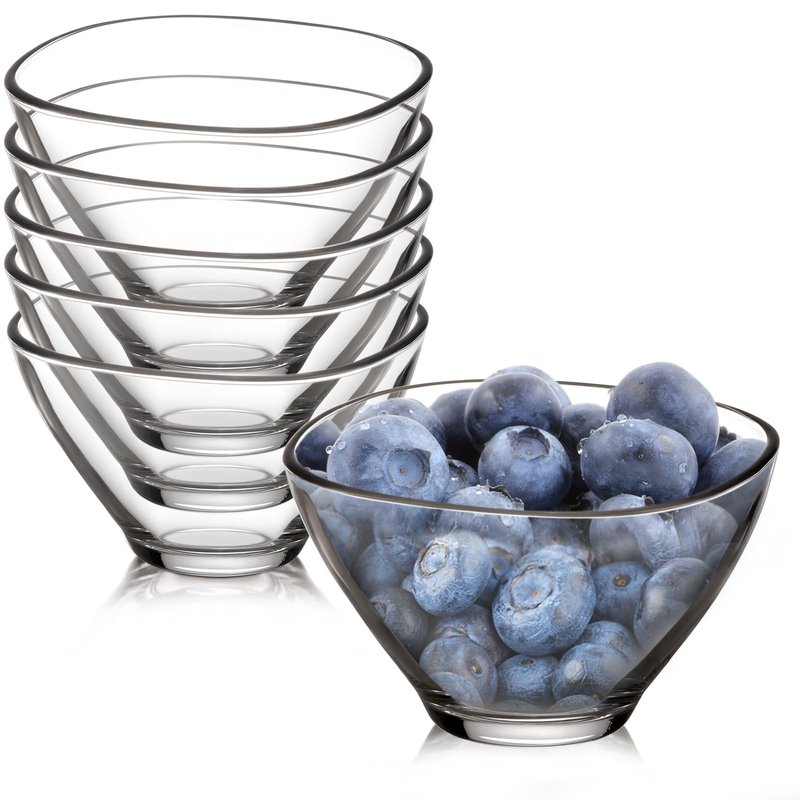 NUTRIUPS Small Glass Bowls Set, Mini Dessert Bowls Set for Small Portion Food, Dessert and Snack (3.9 Inch, 6 Pack)