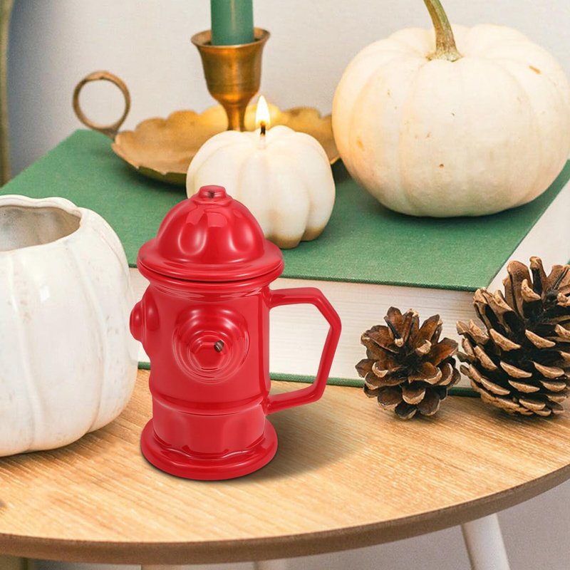 Alipis Fire Hydrant Mug Ceramic Tea Cup with Handle 6.88X5.11X3.54In Unique Red Water Coffee Drinkware for Home Office Party