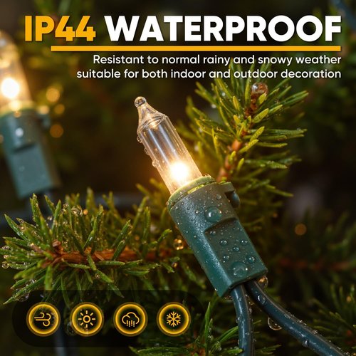50-Count White Christmas Lights - 13FT Mini String Lights with Green Wire for Indoor & Outdoor Decor