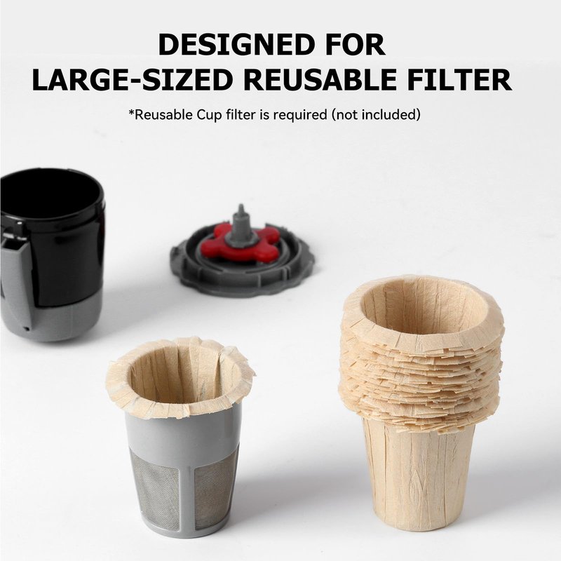 Fanativita Disposable Coffee Filters (2.1" H) for My K-Cup, K-Carafe, Cuisinart SS-RFC and Other Large Reusable Filter Cups (Unbleached 100 Count)