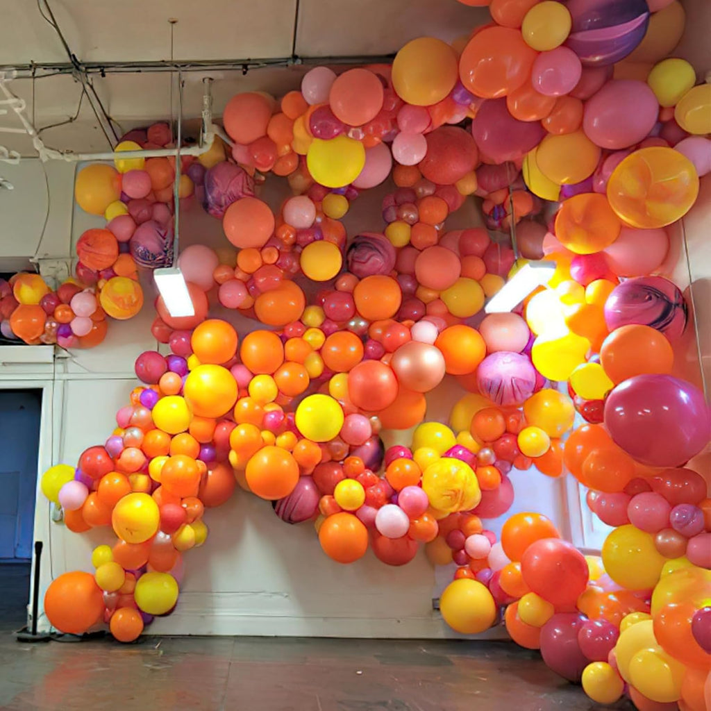 PartyWoo Yellow Balloon Garland - 100 Pcs Assorted Orange & Yellow Balloons | Perfect for Birthday & Party Decor