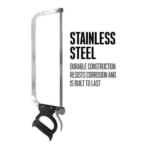 Weston Butcher Meat and Bone Saw with 16 Inch Stainless Steel Serrated Blade with Quick Release Handle (47-1601)