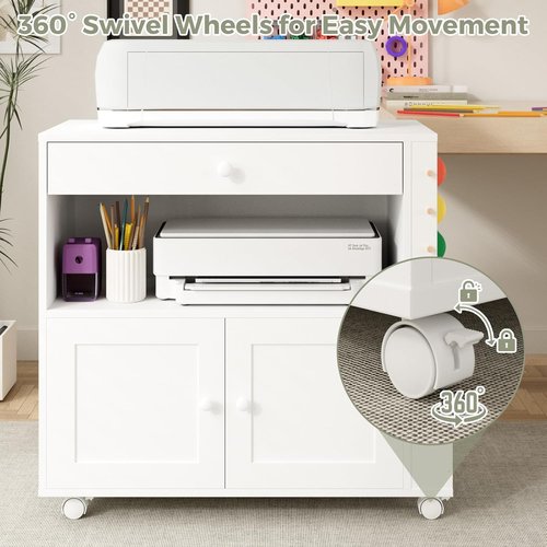 Kikihouse Craft Organizer Cart - Storage Solution for Cricut Machines with 30 Vinyl Roll Holder | Versatile Workstation