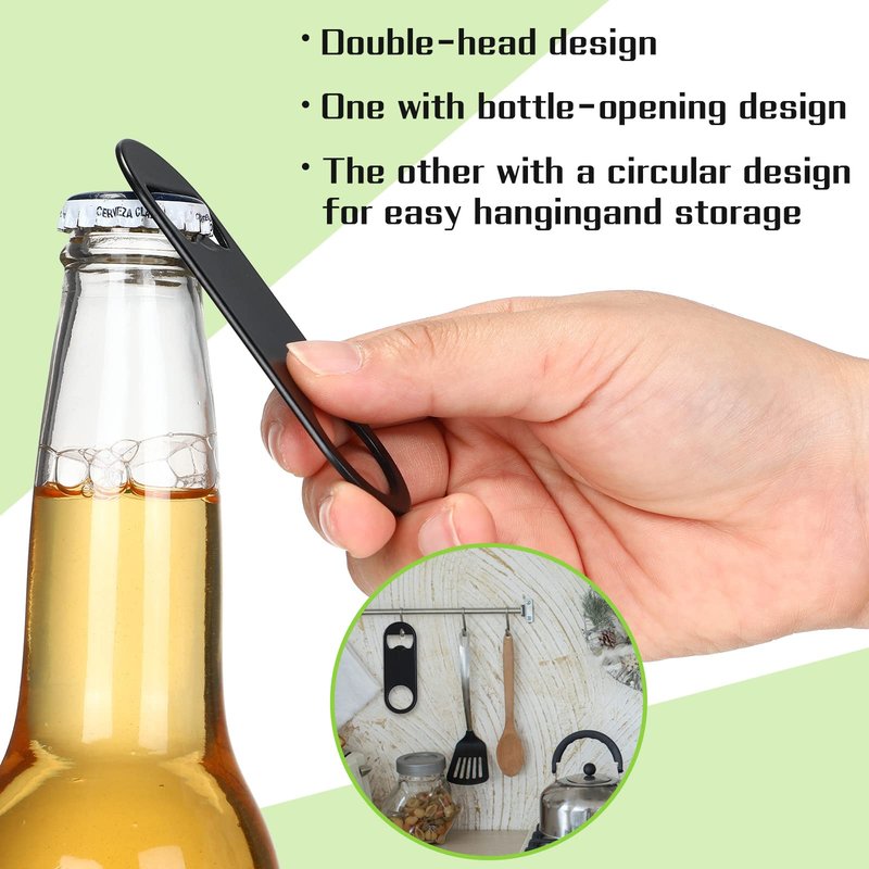 Remerry 50 Pcs Bottle Openers Stainless Steel Flat Bottle Opener Bulk 3.4 x 1.3 Inches Bartender Beer Key Soda Can Mini Speed for Kitchen, Bar or Restaurant