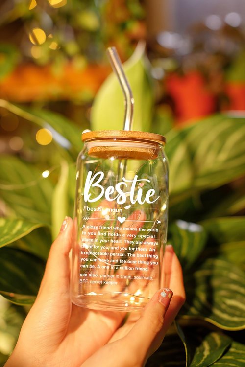 NewEleven Gift For Friends, Bestie - Gifts for Women Friendship - Unique Friendship Gifts For Women, Friend, Bestie, Bff, Soul Sister, Work Bestie - 16 Oz Coffee Glass