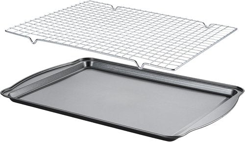 Carbon Steel Baking Sheet with Cooling Rack - 17" x 11" Nonstick Cookie Pan for Baking & Roasting