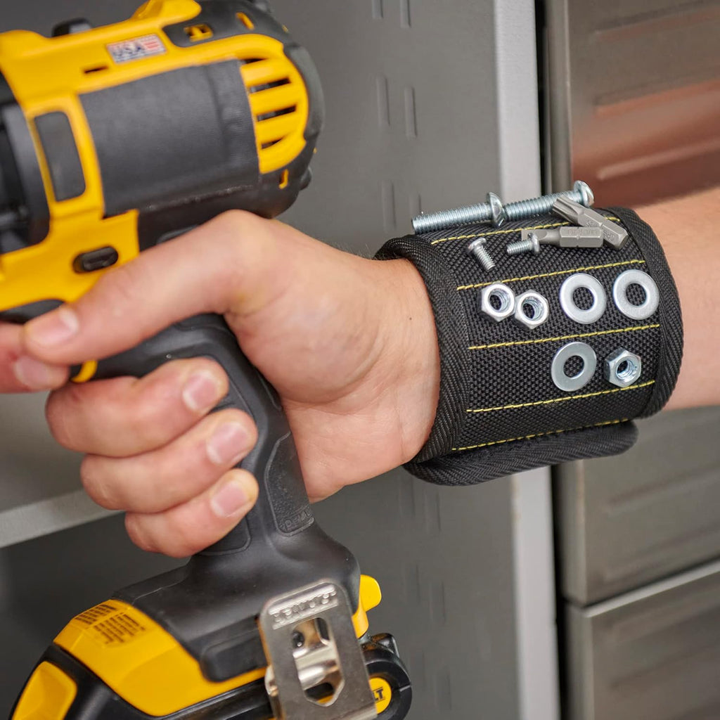 Wrap-It Storage MagSnap Magnetic Wristband - Black Tool Belt & Screw Holder - Perfect Gift for Dad