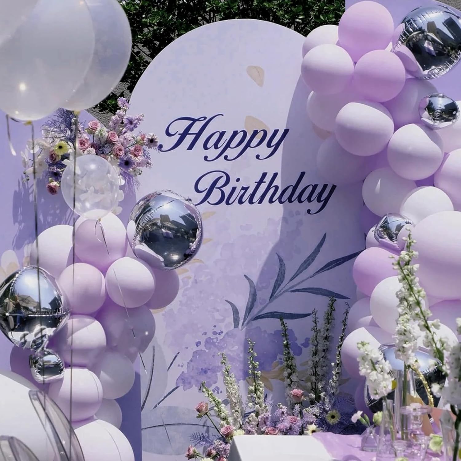 Voircoloria 105pcs Lilac Purple Balloons - 12 Inch Latex Party Balloons for Birthdays & Celebrations