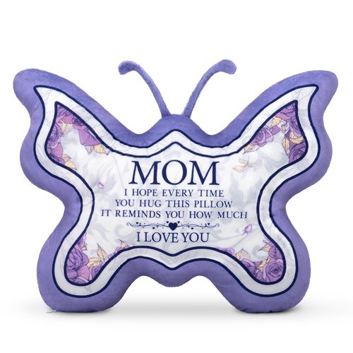 Flpoxzd Mom Gifts from Daughter Son, Gifts for Mom, Mothers Birthday Gifts, I Love You Mother Butterfly Pillow, Purple Butterfly Mama Decorative Throw Pillow, 13.78"x10.6"