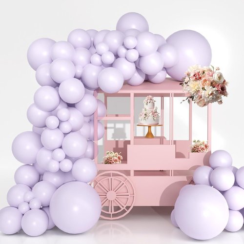 Light Purple Balloons - Double Stuffed Pastel Macaron Lavender | 18, 12, 10, 5 Inch for Parties & Events